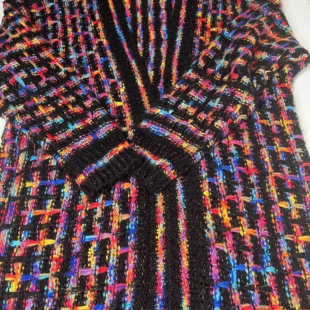 Multicolored Bohemian Open Front Fringe Hem Cardi… - image 8